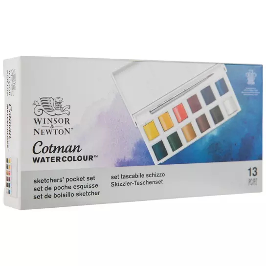 Winsor & Newton Cotman Watercolor Set - Customizable Travel Tin, Set of 12,  Assorted Colors, Half Pans
