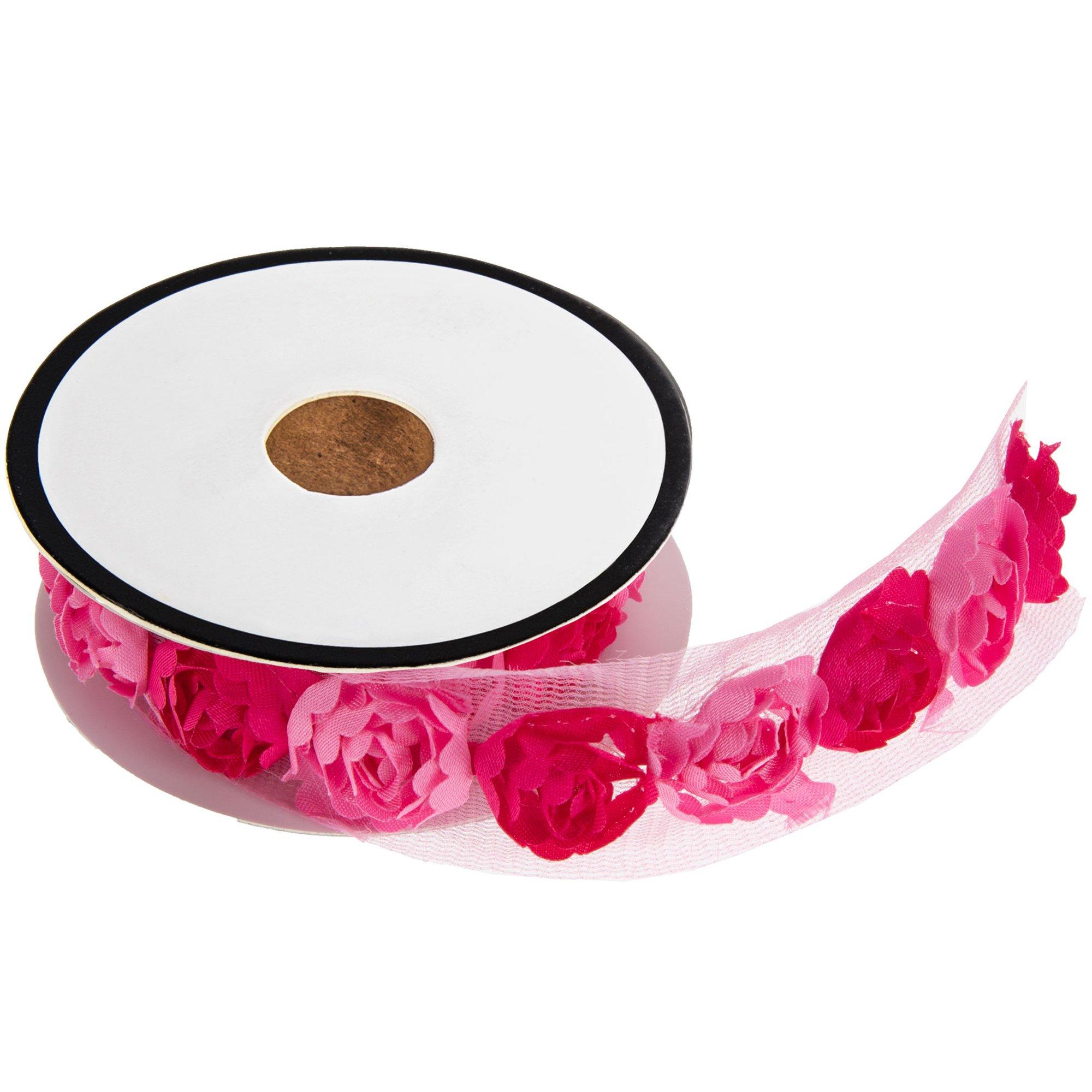 Pink Two-Tone Rose Trim - 3/4