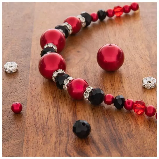 Red Combo Dyed Glass Bead Strands