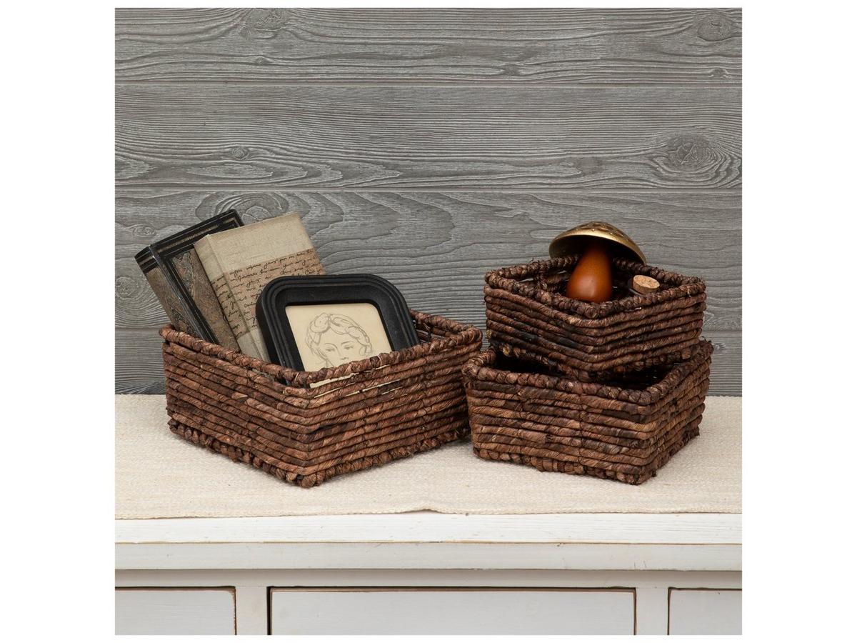 Dark Brown Square Maize Basket Set | Hobby Lobby | 485581