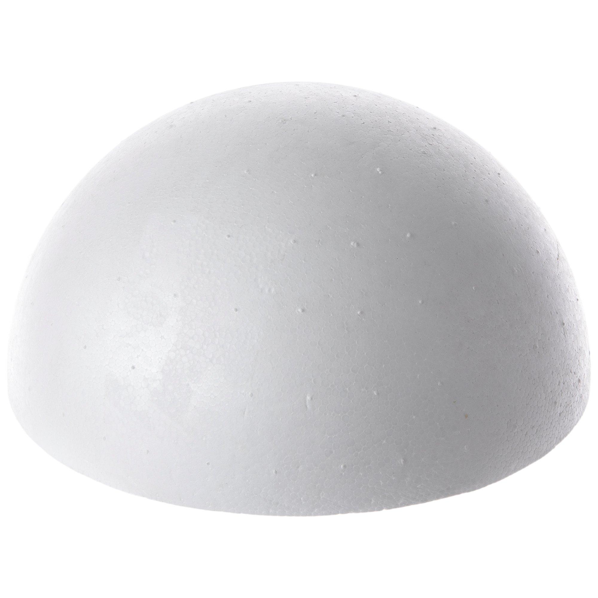 Genie Crafts Half Foam Ball - 2-Piece Smooth Round Polystyrene Semicircle Foam Hollow Half Balls for DIY Craft and Modeling