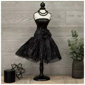 Black Sequin Dress Form Stand