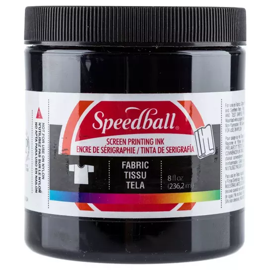 Speedball Fabric Screen Printing Ink, Black - 8 fl oz canister