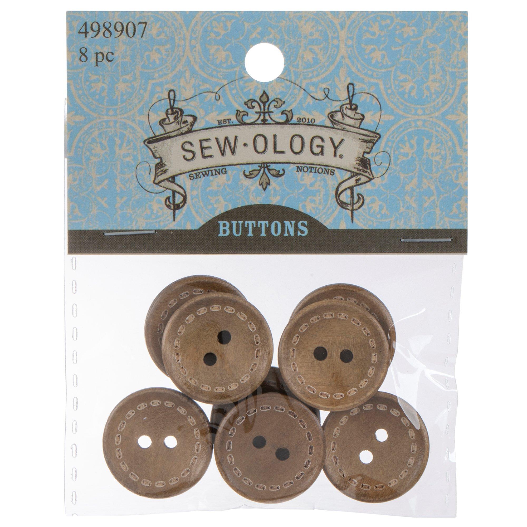 Wood With Stitched Edge Buttons | Hobby Lobby | 498907