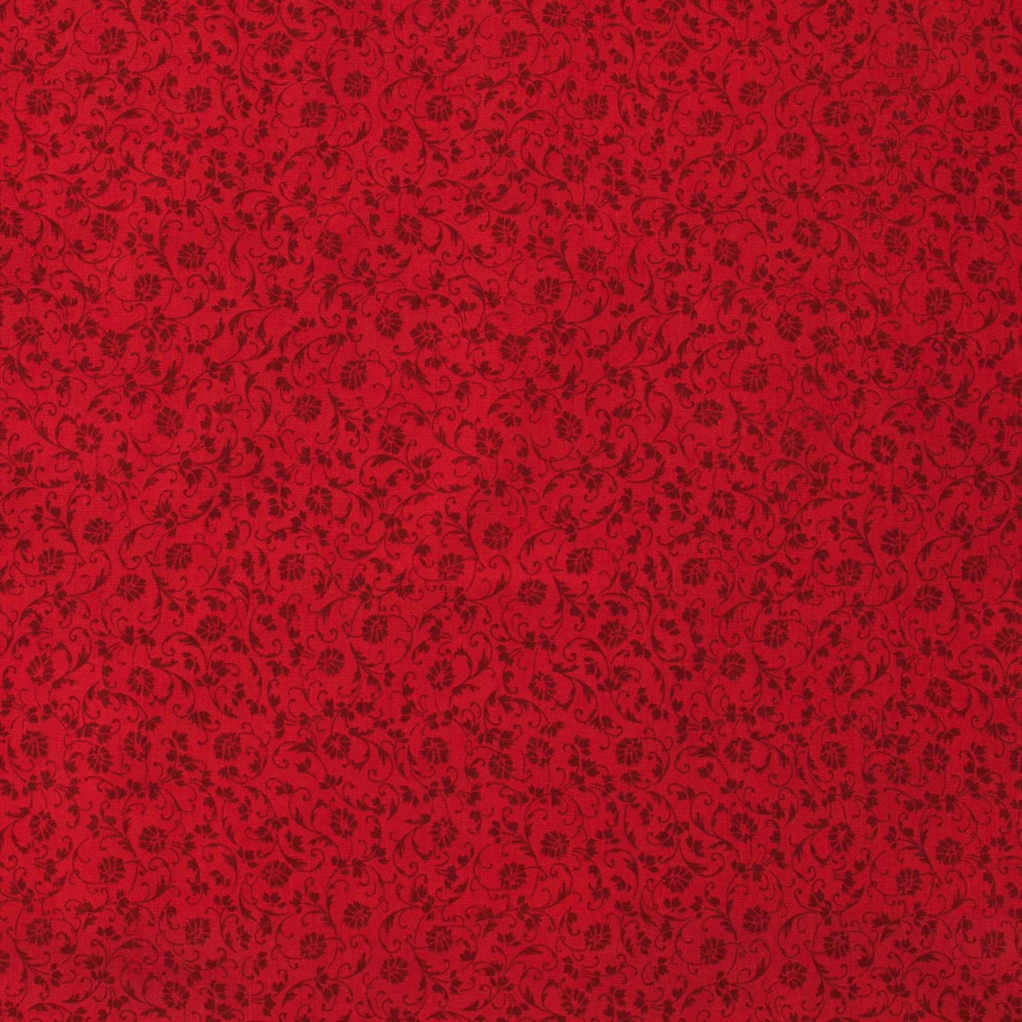 Tonal Red Scroll Cotton Calico Fabric, Hobby Lobby