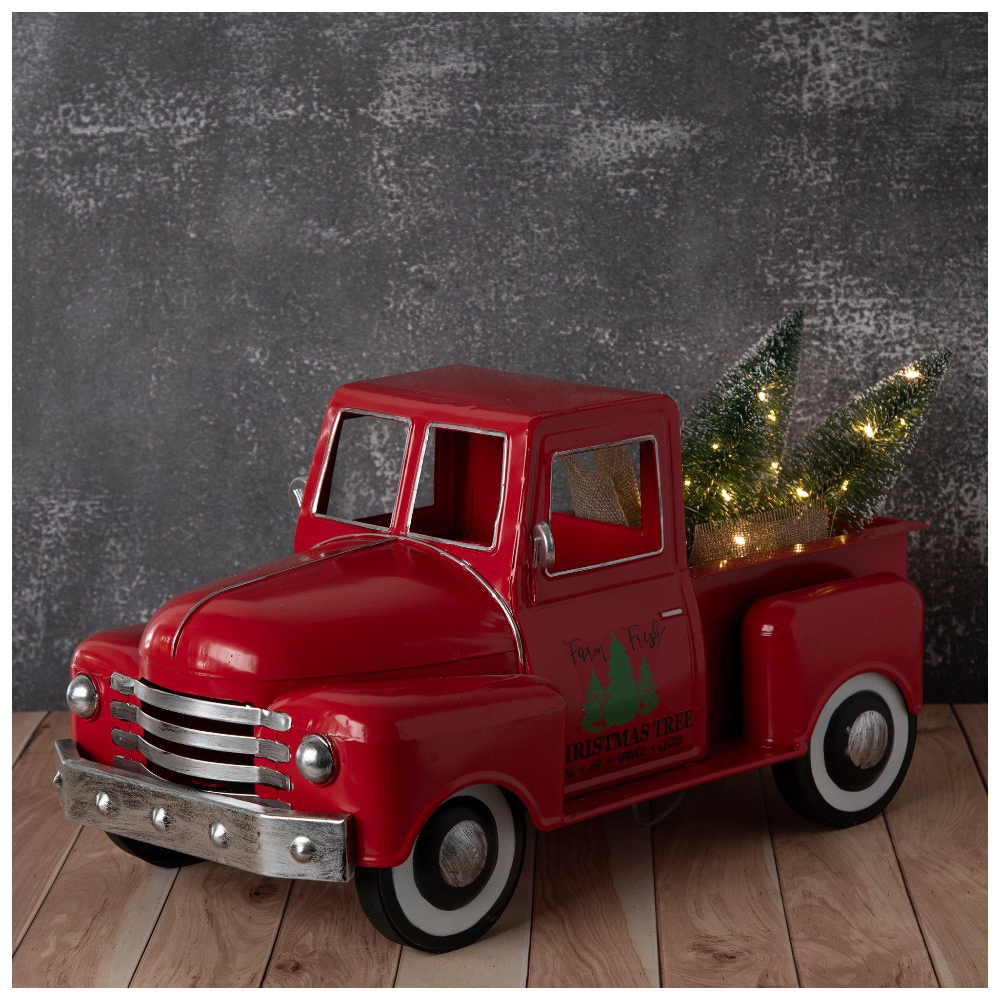 Red Vintage Metal Truck With Light Up Tree Hobby Lobby 5002480