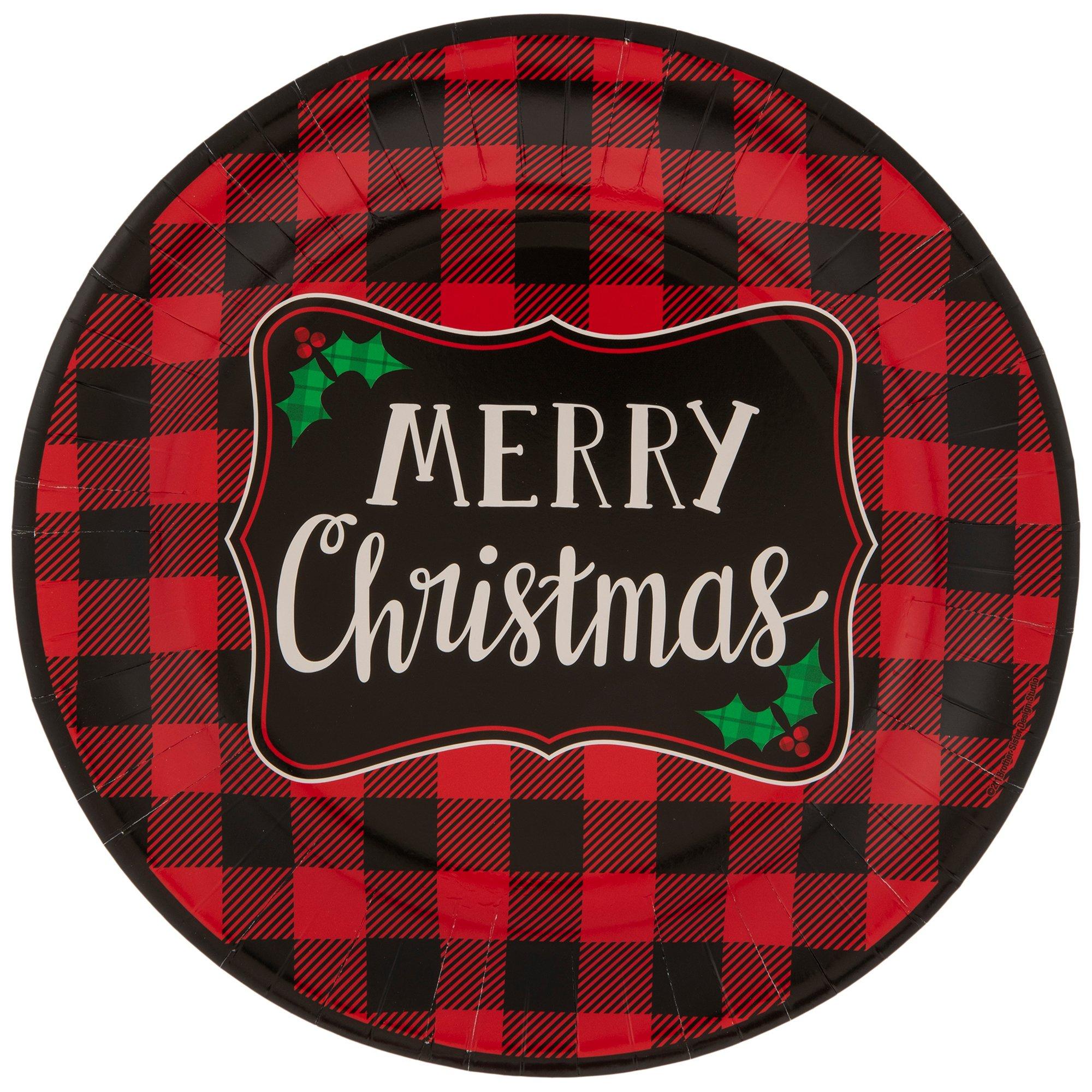Merry Christmas Buffalo Check Paper Plates Hobby Lobby 5003686