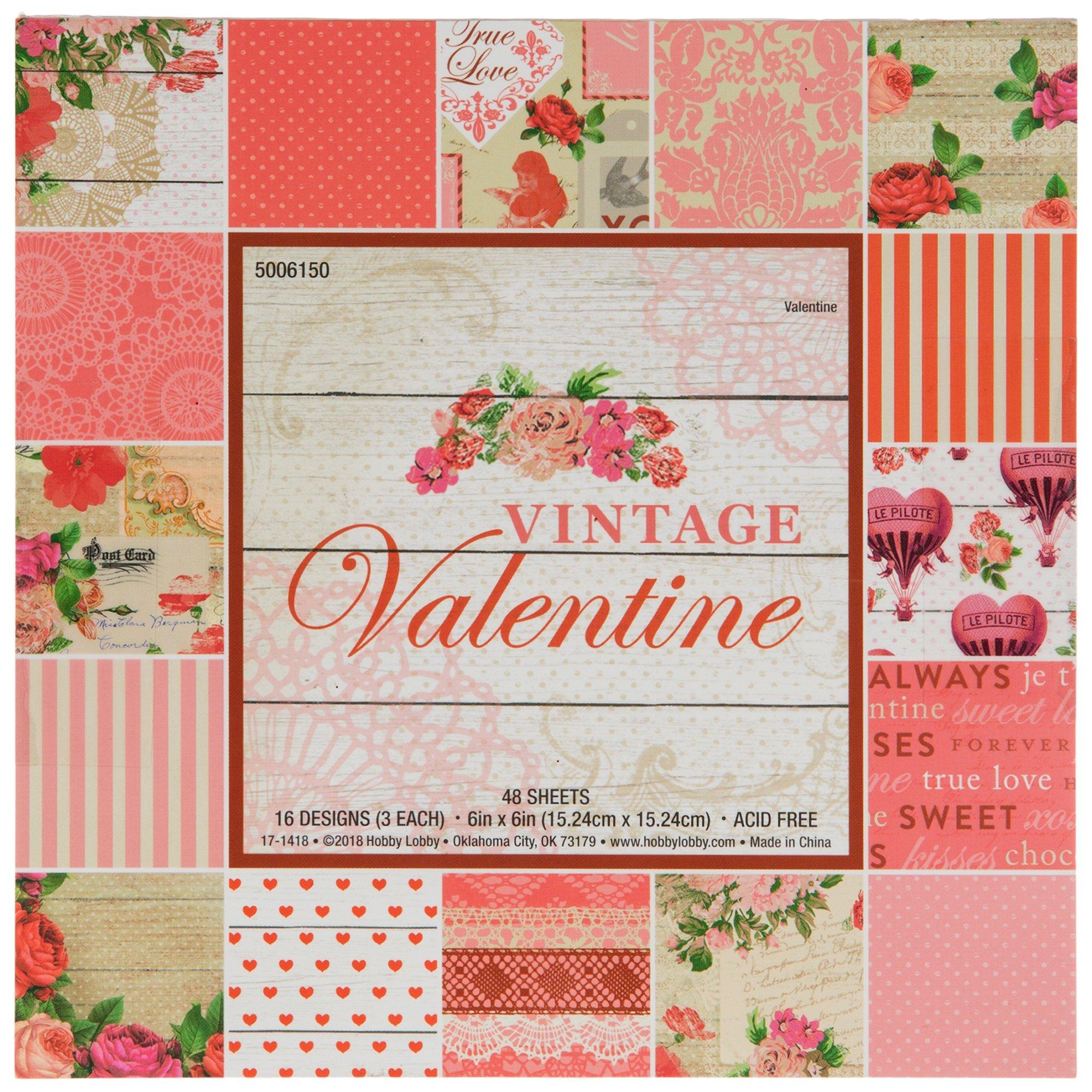 Valentine Scrapbook Paper Vintage by Coloring books Pro