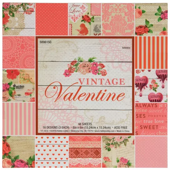 Vintage Valentine Paper Pack - 6 x 6