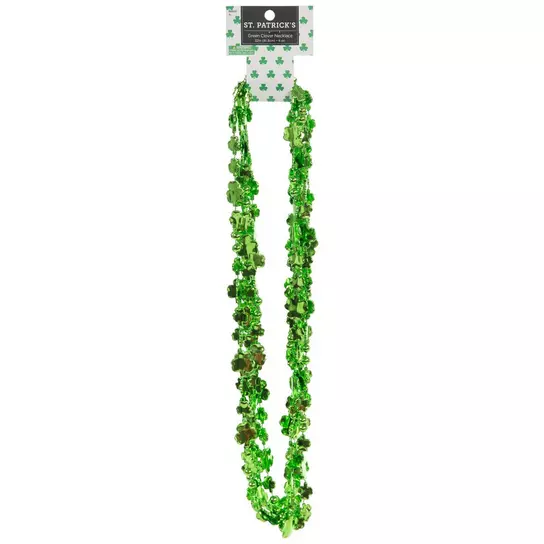 St. Patrick's Green Bead Necklaces Bulk Back: Party at Lewis