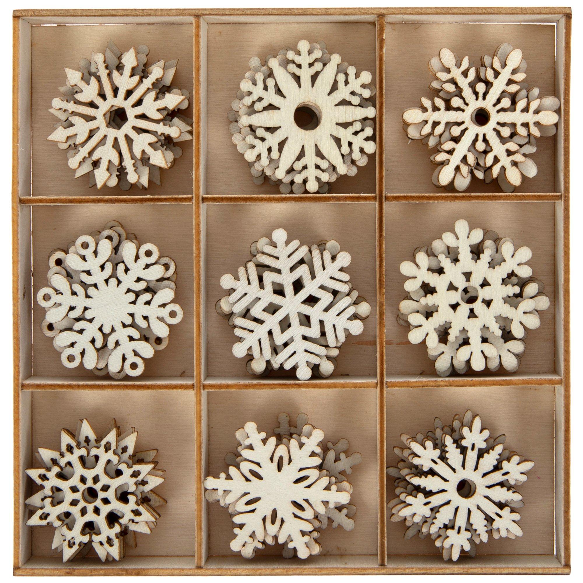 Wood Snowflake Shapes view 1