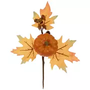 Pumpkin & Maple Leaves Pick