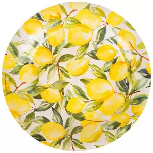 Watercolor Lemon Paper Plates