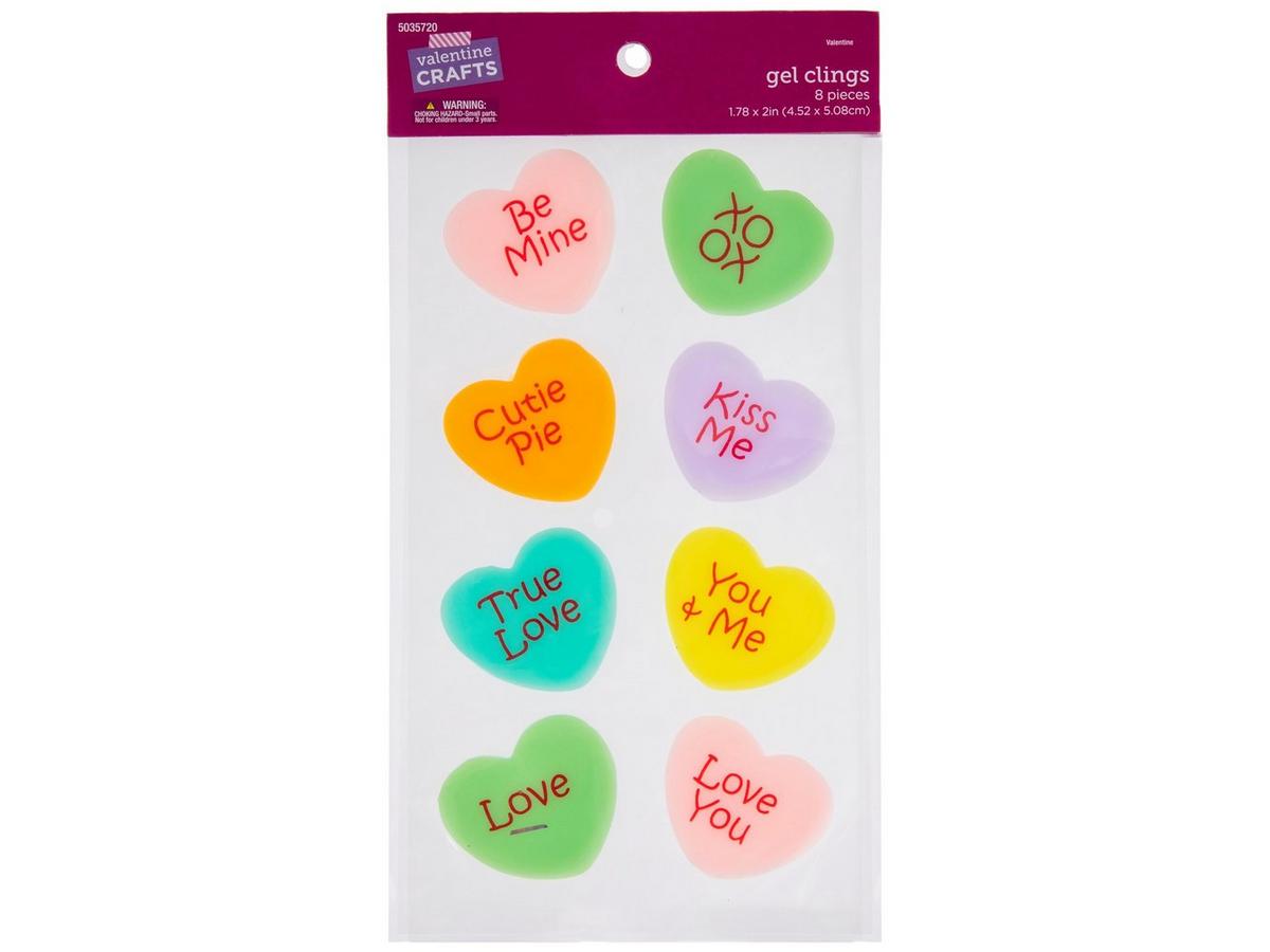 Conversation Hearts Gel Window Clings | Hobby Lobby | 5035720