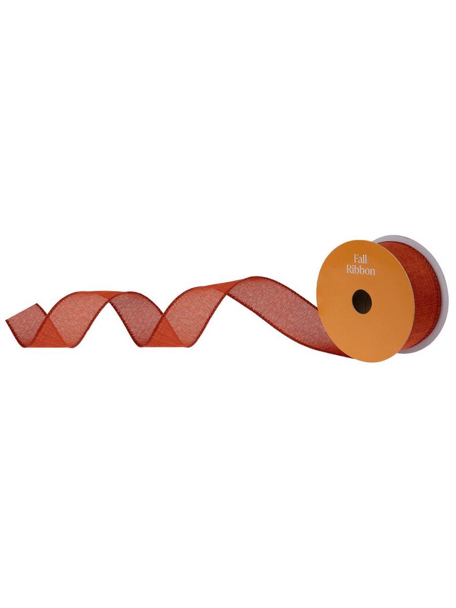 Faux Linen Wired Edge Ribbon - 1 1/2