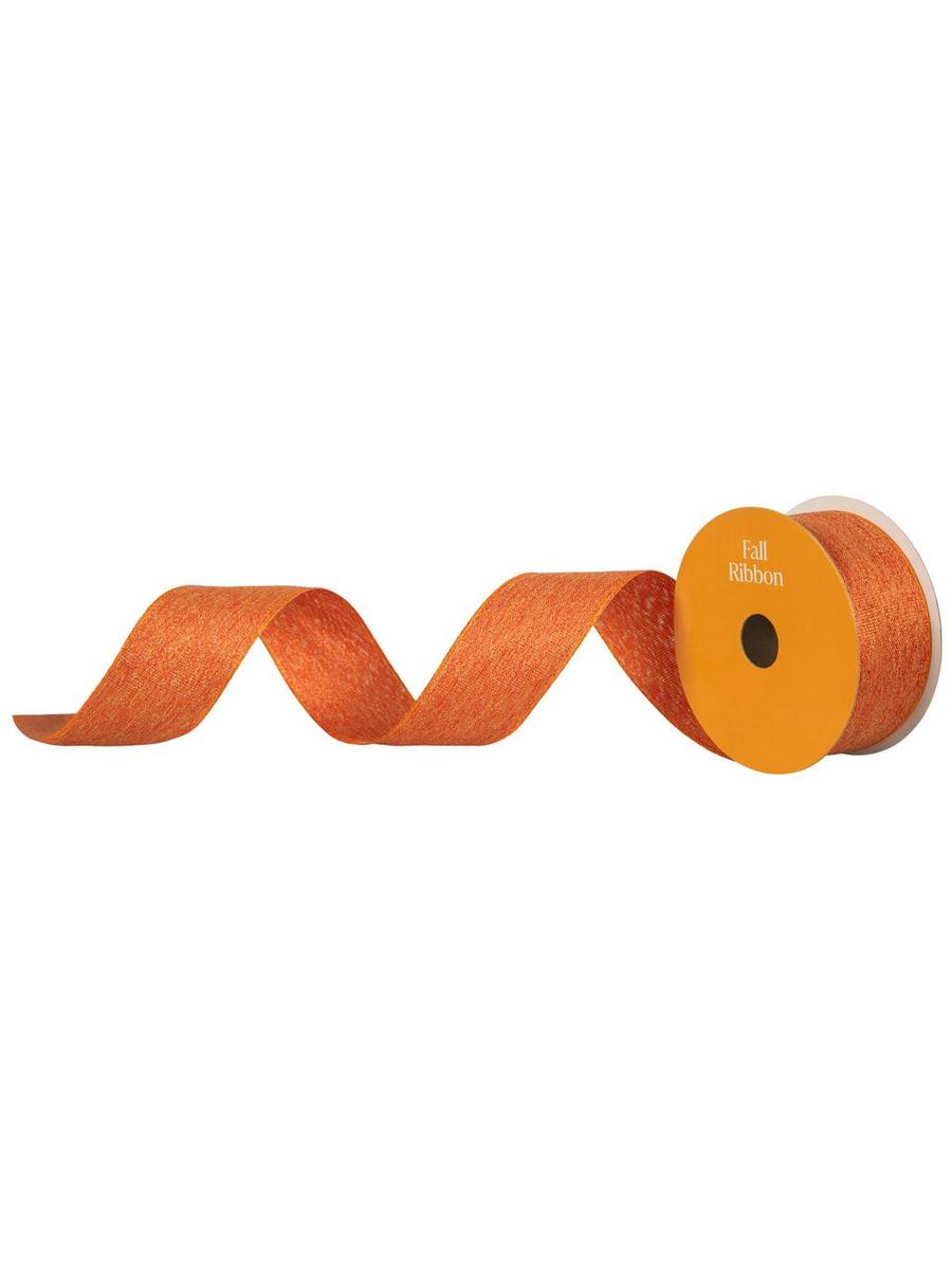 maple ribbon様 Orange Metallic Wired Edge Ribbon - 1 1/2