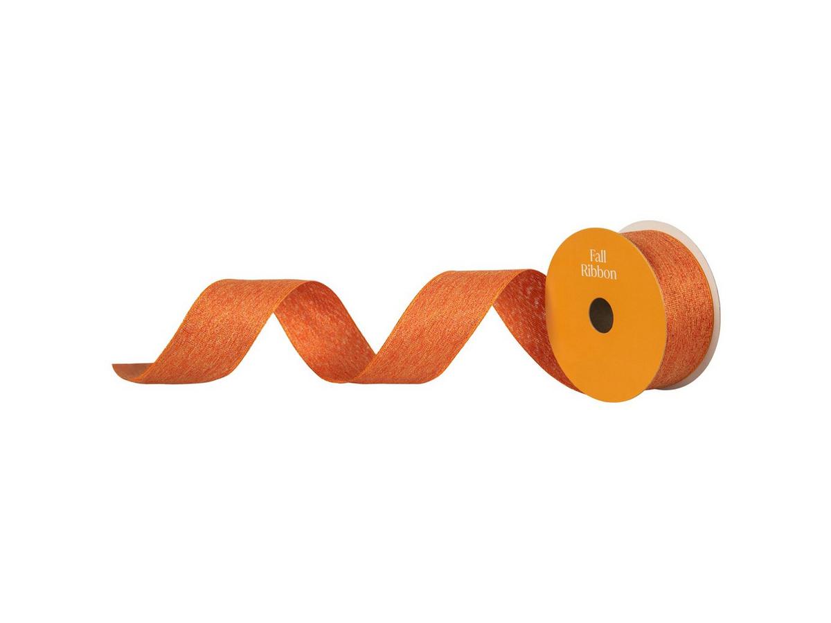 maple ribbon様 Orange Metallic Wired Edge Ribbon - 1 1/2