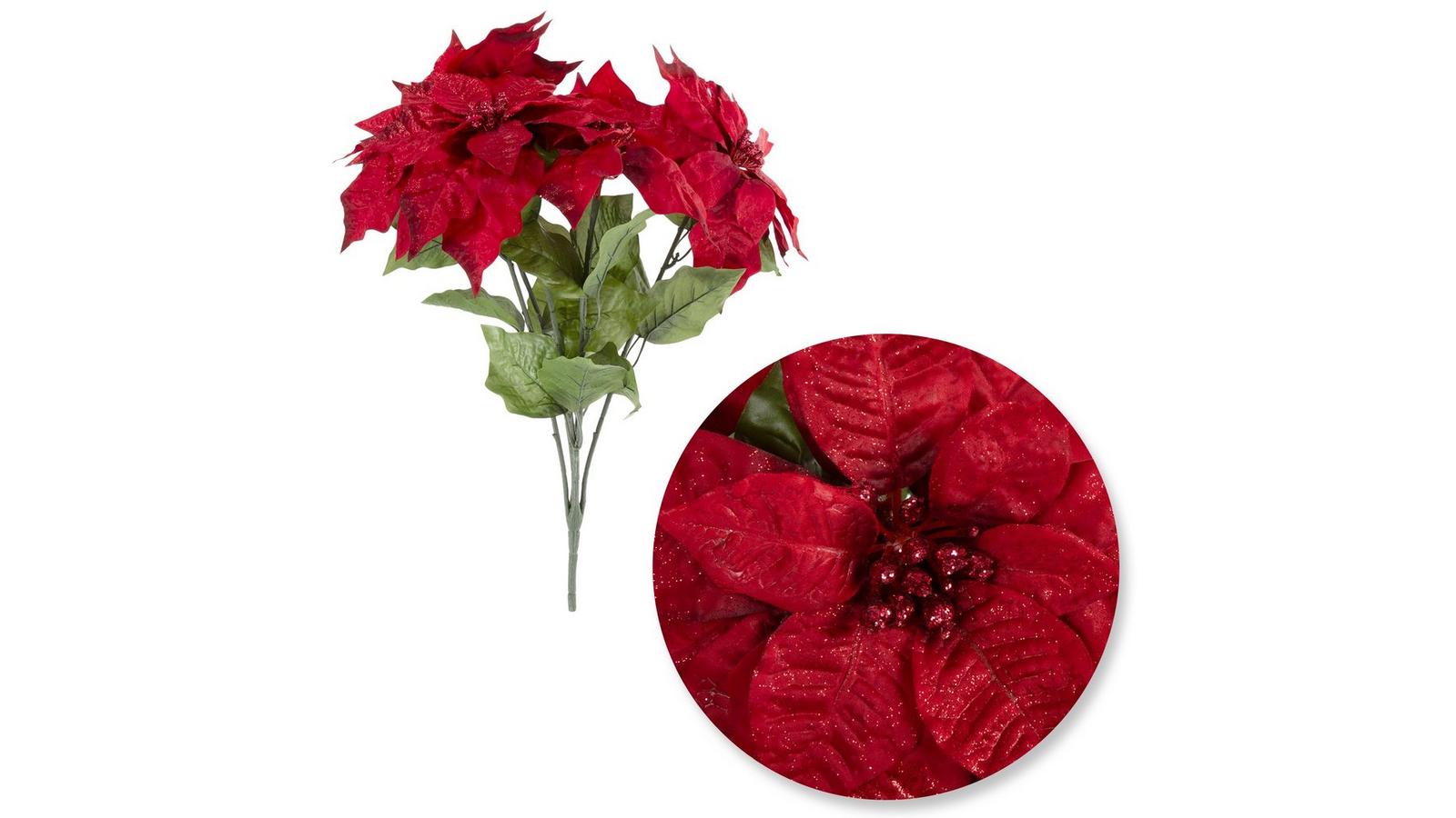 イルミネーションポインセチア Glitter Poinsettia Bush | Hobby Lobby | 5057211