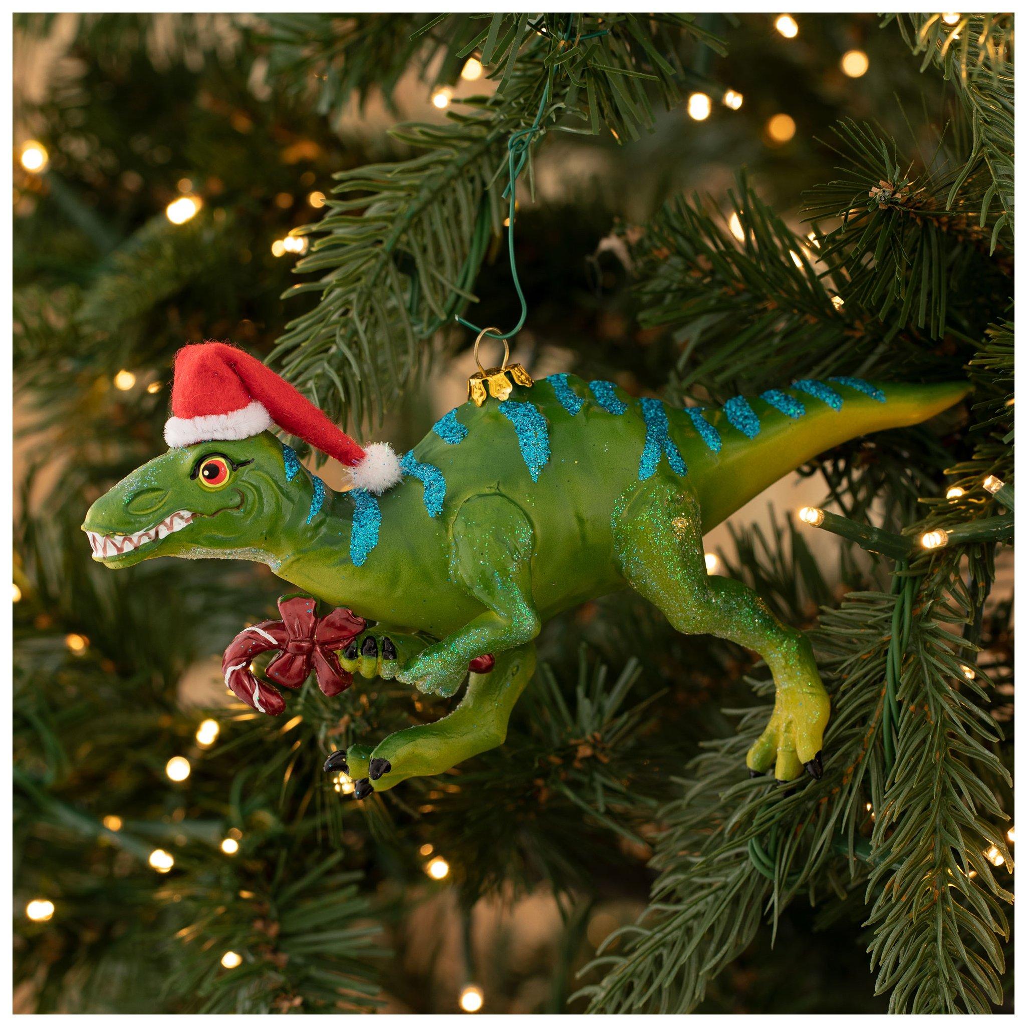 Green Dinosaur Holding Candy Cane Ornament Hobby Lobby 5060611