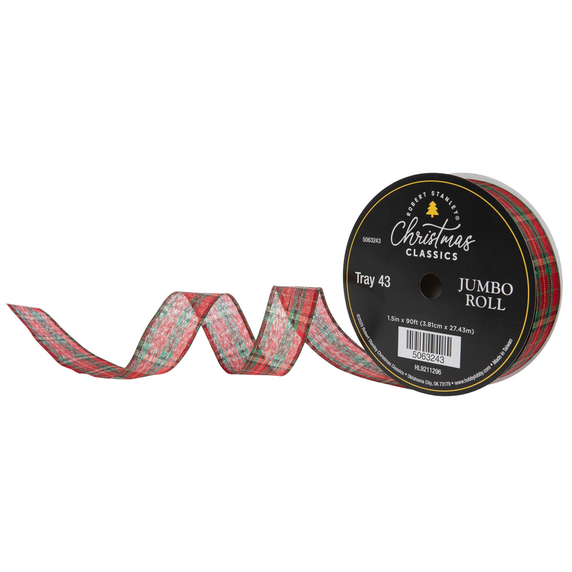 Red & Green Plaid Wired Edge Ribbon | Hobby Lobby | 5337100