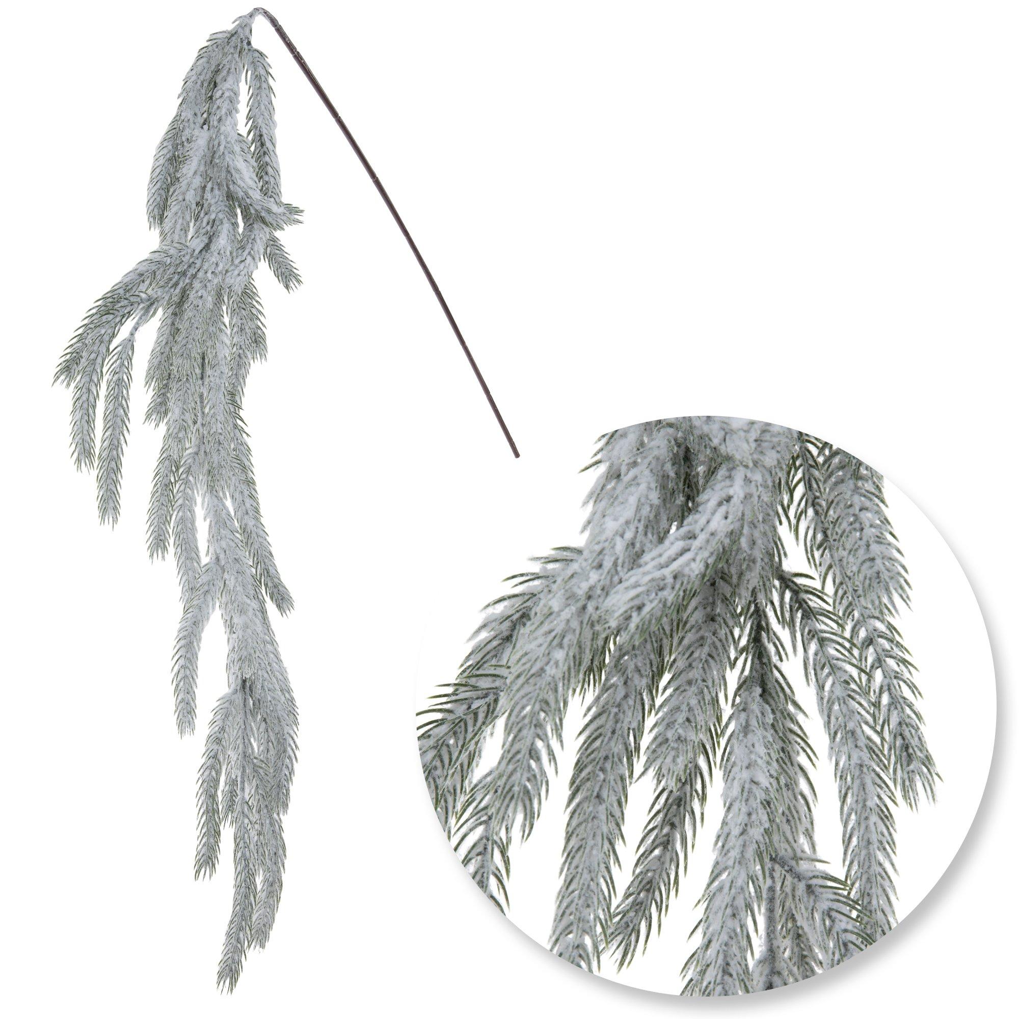 Flocked Weeping Pine Spray view 1