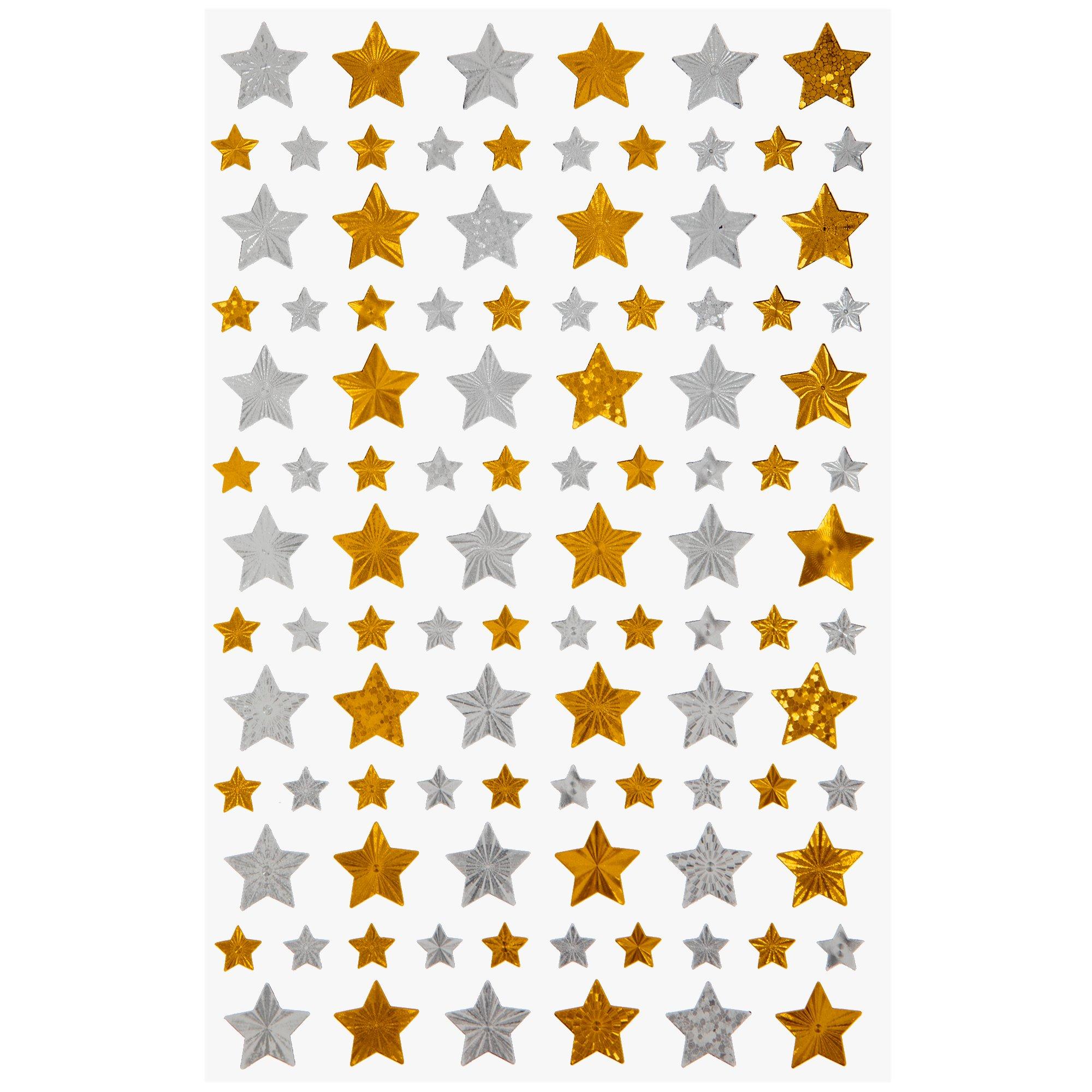 Gold &amp; Silver Star Foil Stickers | Hobby Lobby | 508051