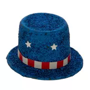 Blue Glitter Uncle Sam Top Hats