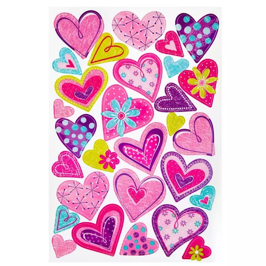 Royal Green Heart Sticker Embellishments for Arts, Crafts, Party