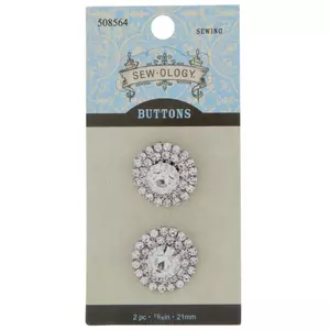 Pack Of 5 Round Large Clear Crystal Rhinestone Buttons With A Shank Back  For Sewing - Yahoo Shopping