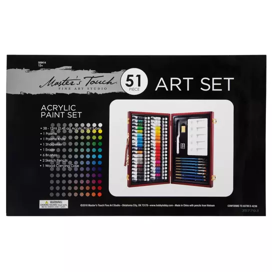 Acrylic Paint Set for Adults & Kids - 51Pcs Art Painting Kit