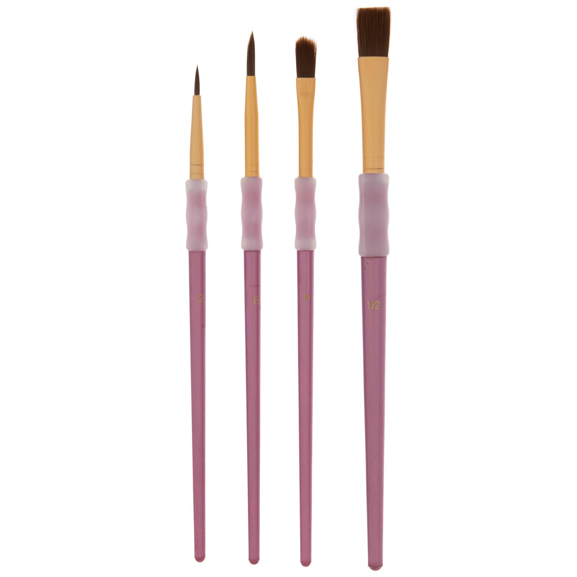 Synthetic Camel Hair Paint Brushes 4 Piece Set Hobby Lobby 510057