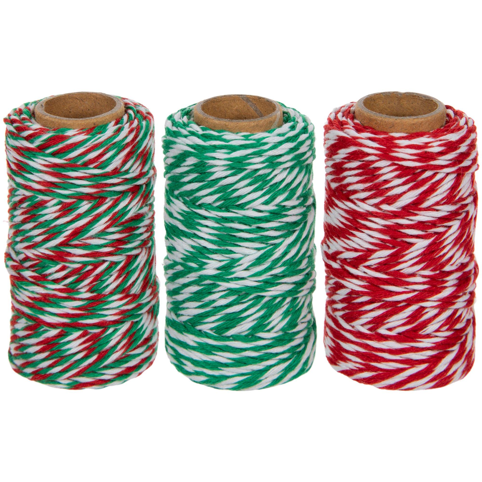 Red, Green & White Twine - 1/16