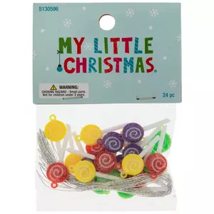 Glitter Swirl Lollipop Mini Ornaments