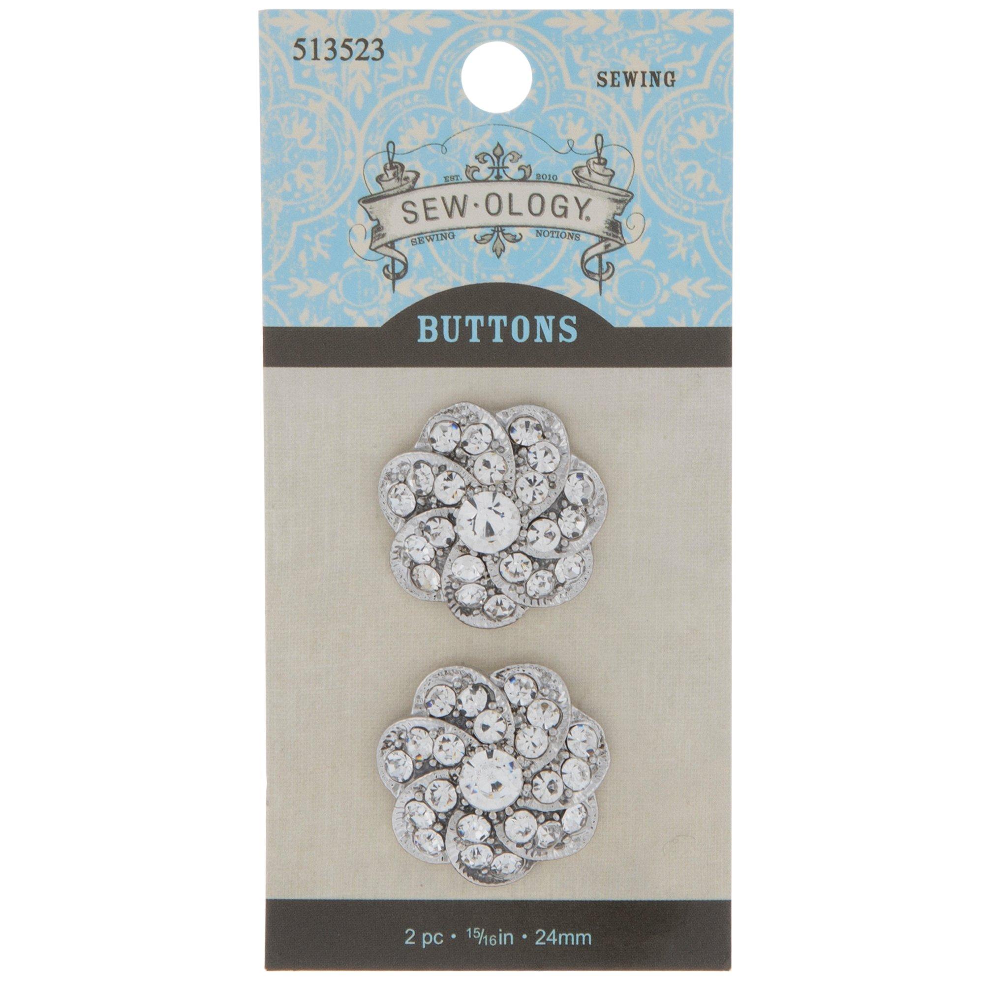 10 Pieces Rhinestone Buttons Sew On for Sewing Scrapbooking