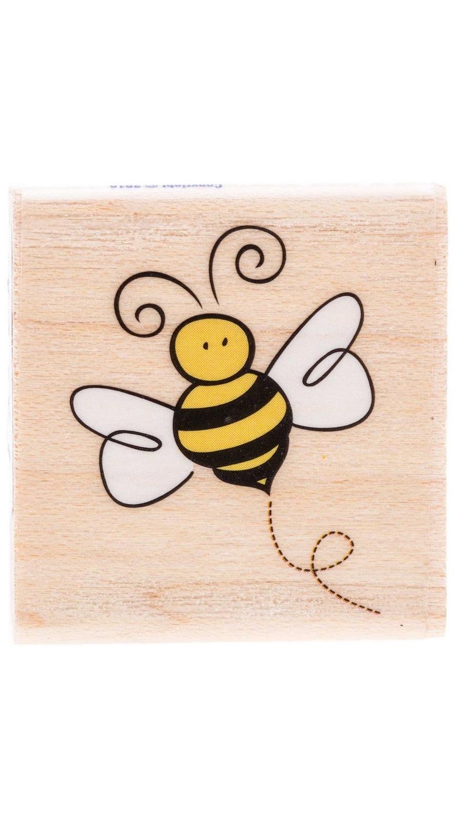 Bee Rubber Stamp, 3/5 Inch Small Mini Bumble Bee Stamp For Scrapbooking Card