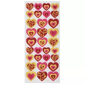 Patterned Hearts Puffy Stickers, Hobby Lobby