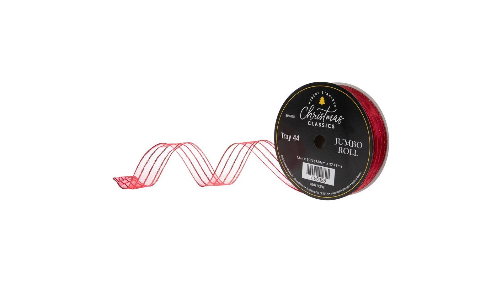 Glitter Striped Wired Edge Sheer Ribbon | Hobby Lobby | 5156328