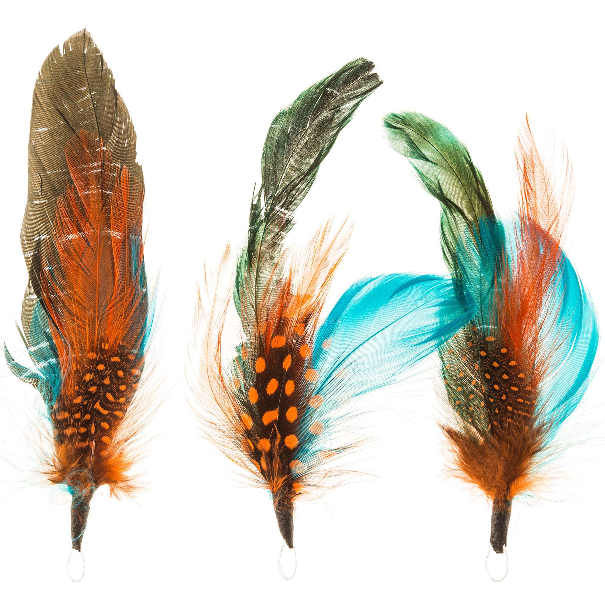 Bright Natural Feather Picks With Loops - 6- 7