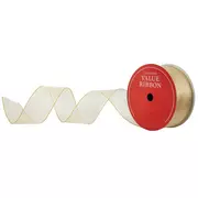 Gold Metallic Wired Edge Sheer Ribbon - 2 1/2"