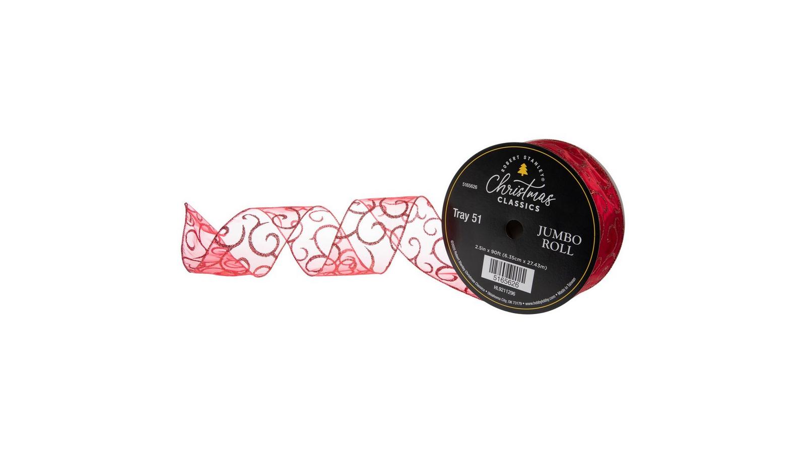 Glitter Scroll Wired Edge Sheer Ribbon | Hobby Lobby | 5165626