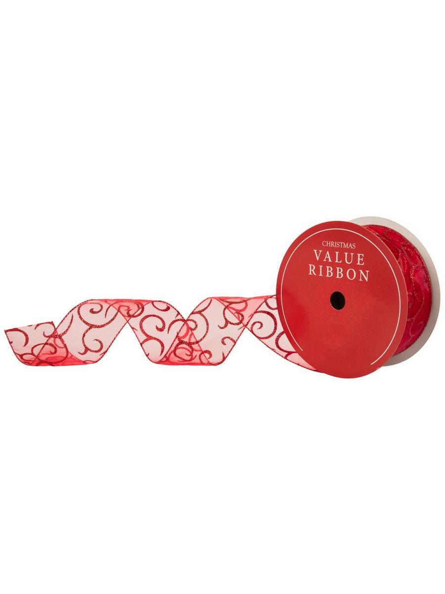 Glitter Scroll Wired Edge Sheer Ribbon | Hobby Lobby | 5165626