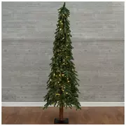 Narrow Alpine Pre-Lit Christmas Tree - 6 ft
