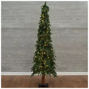 Narrow Alpine Pre-Lit Christmas Tree - 6 ft