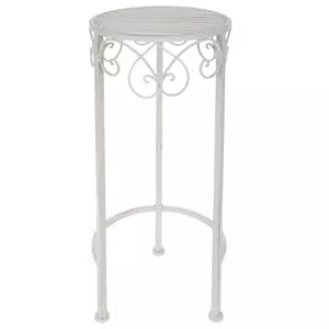 Antique White Metal Plant Stand
