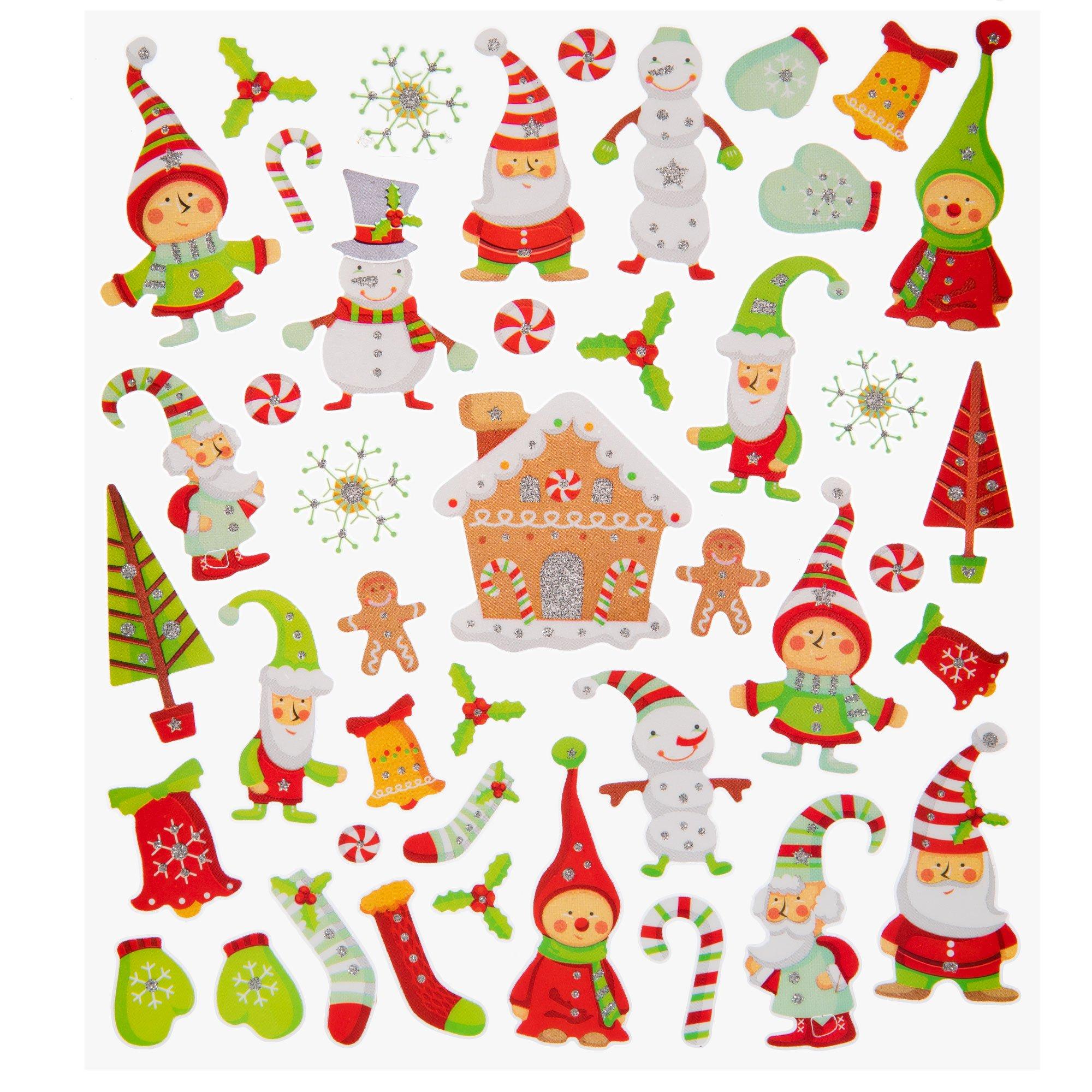 Snowmen & Elves Glitter Stickers Hobby Lobby 5186226