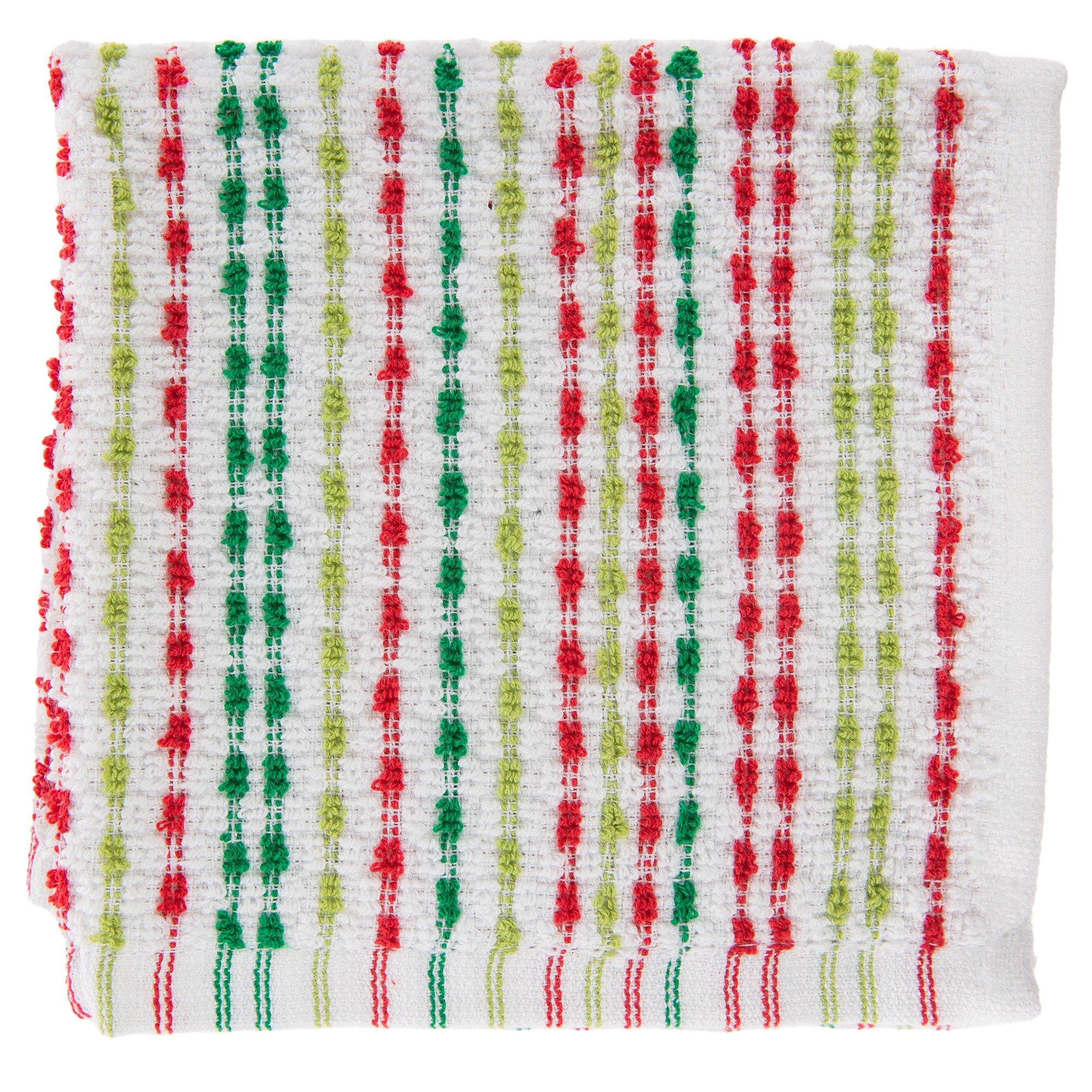 Striped Kitchen Towels Red & Green