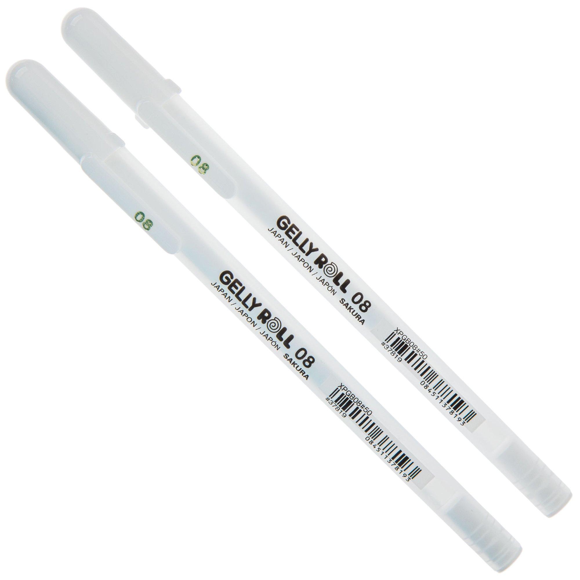 White Medium Line GellyRoll Pens - 2 Piece Set