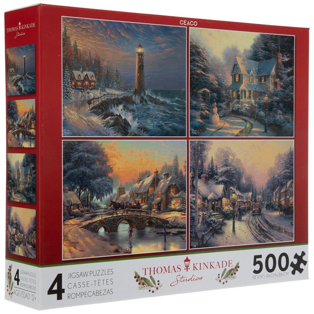 Herman Miller 「Merry Christmas」ブロックパズル 4-In-1 Thomas Kinkade Puzzles | Hobby Lobby | 5199245