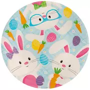 Easter Bunnies Plaid Paper Plates - Small