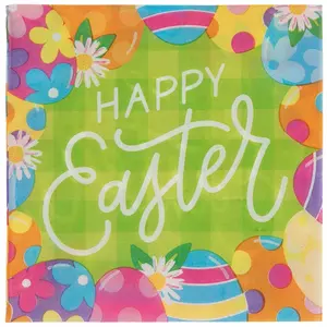 Happy Easter Eggs Napkins - Large
